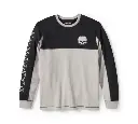 Men's Willie G Skull Colorblock Long Sleeve Tee - Colorblock - Harley Black & Ghost Grey