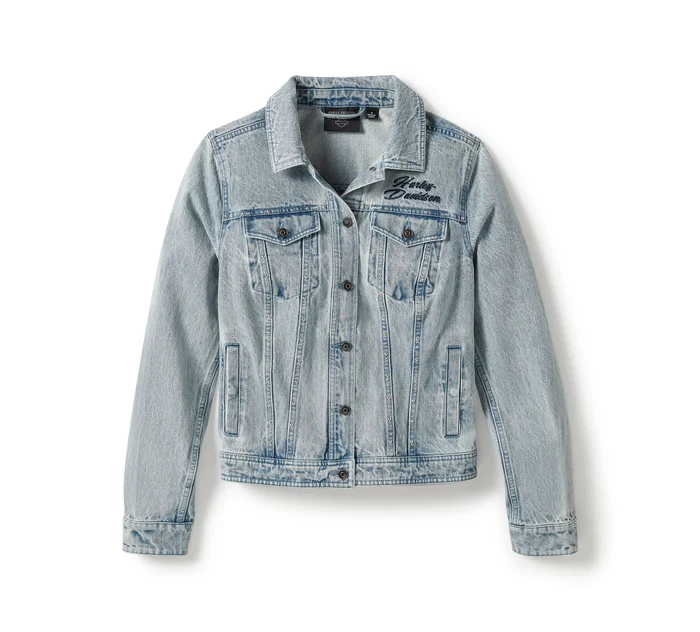 Women's Rose & Thorn Bling Denim Jacket