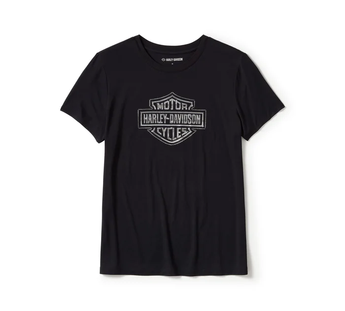 Essential Bling Crew Neck Tee - Harley Black
