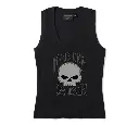 Women's Willie G Skull Ribbed Tank - Harley Black