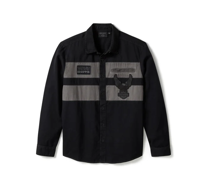 Iron Bond II Long Sleeve Shirt - Colorblock - Harley Black & Asphalt