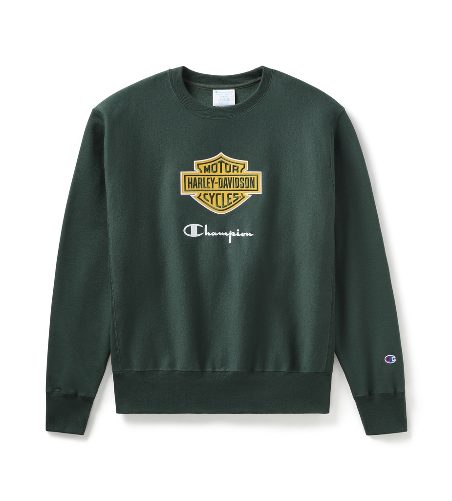 Champion x Harley-Davidson Fanatic Crew Neck Sweatshirt - Dark Green Champion