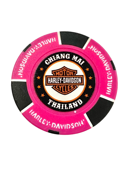 Poker Chip-Neon Pink