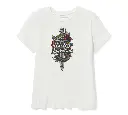 Serpent Rose Bling Crew Neck Tee
