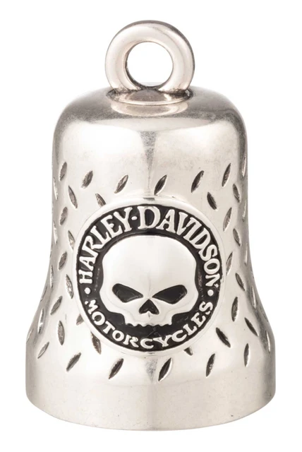SILVER TONE HARLEY-DAVIDSON LOGO WILLIE G SKULL RIDE BELL.