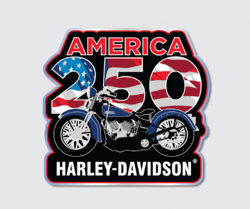 3” H-D A250 Patriotic Motorcycle Acrylic Magnet