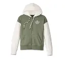 Women's Special Racer Front Zip Front Hoodie - Colorblocked - Oil Green