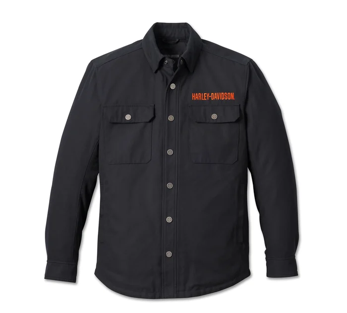 Black Men's Operative Riding Shirt Jacket