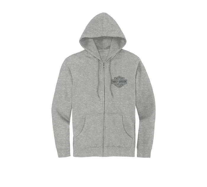 Women's Special Racer Font Zip Front Hoodie - Light Grey Heather