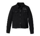 Women's Essential Bar & Shield Denim Jacket - Black Denim