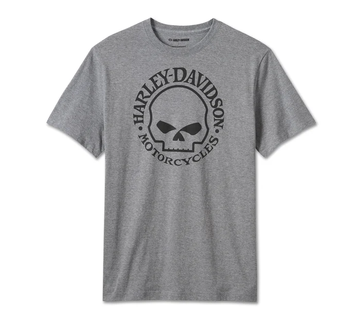 Men's Willie G Skull Tee - Medium Heather Grey
