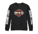 Men's Bar & Shield Long Sleeve Tee - Black