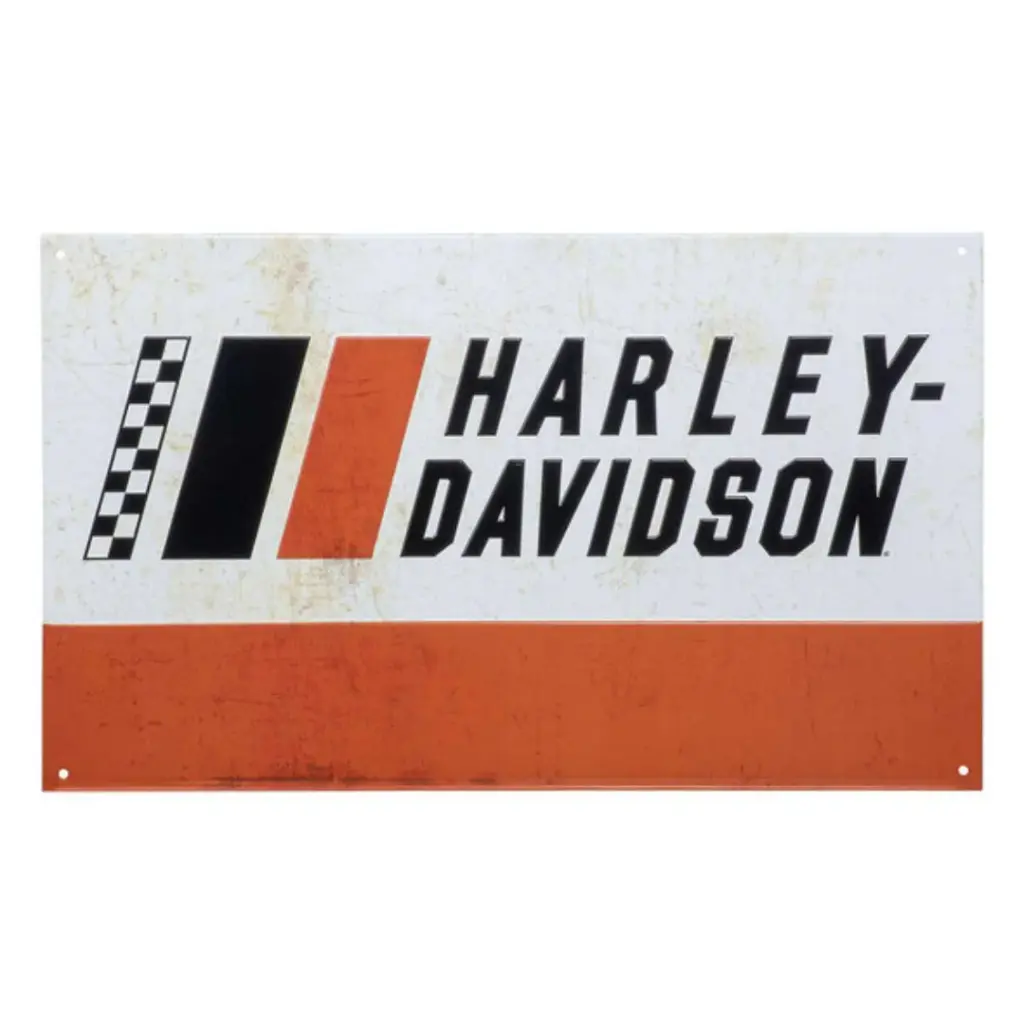 Embossed Racing Stripes Graphic Tin Sign