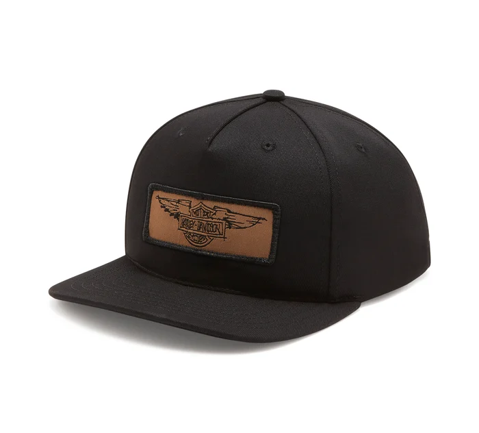[96267-25VX] Willie G. Silver Wings Leather Patch Adjustable Baseball Cap