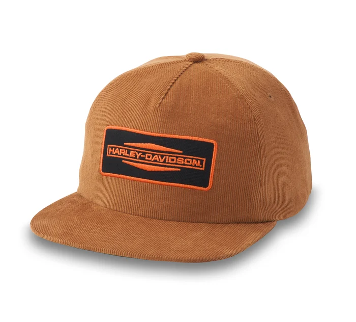 [97614-25VM] Stacked Bar & Shield 5-Panel Cap