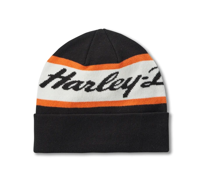 [97630-25VM] H-D Script Beanie - Harley Black
