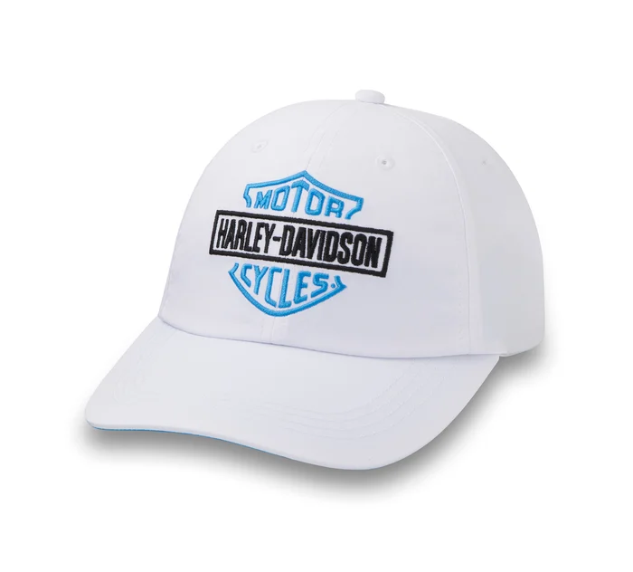 [97632-25VW] Women's Three Stars Bar & Shield Adjustable Cap - Bright White