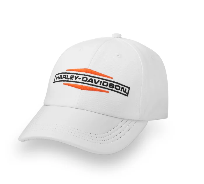 [97634-25VW] Women's Stacked Bar & Shield Ponytail Cap - Bright White