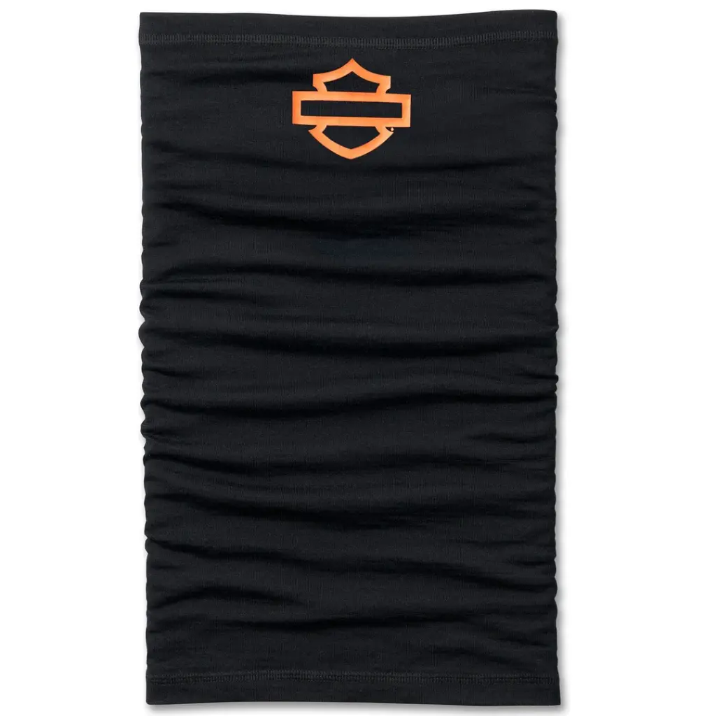 [97667-25VM] Men's Bar & Shield Merino Neck Gaiter, Harley Black