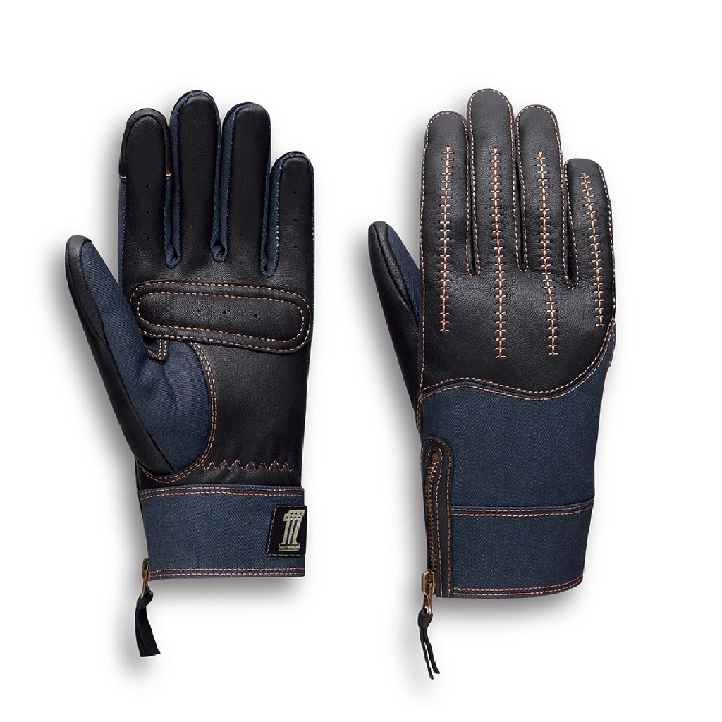 [98130-20VW/000M] Arterial Leather & Denim Gloves