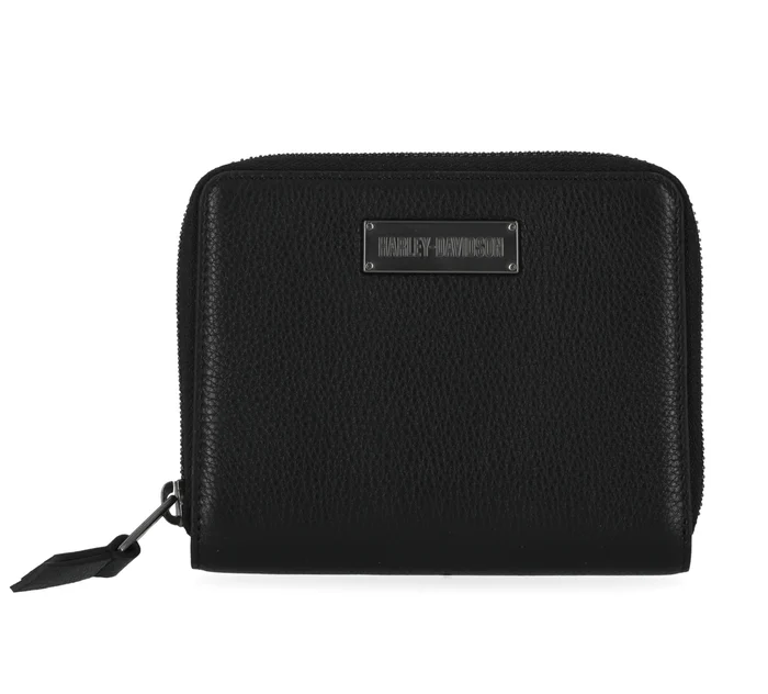 [LMD-02158-6] Women's Classic Leather Small Zip Around Wallet