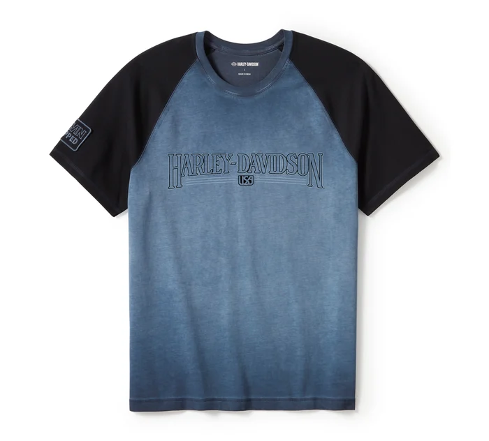 Men's Iron Bond II Short Sleeve Tee - Colorblock - Mood Indigo & Harley Black