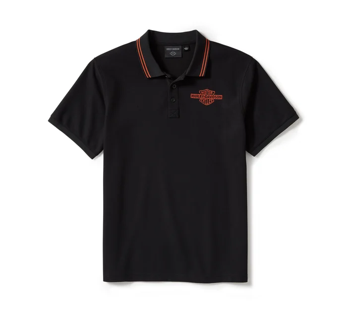 Bar & Shield Solid Pique Polo