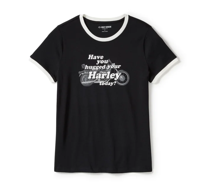 Hug A Harley Ringer Tee - Harley Black