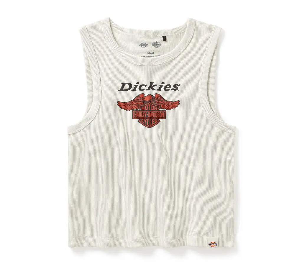 Women's Dickies x H-D Racerback Cropped Eagle Tank - Silver Birch