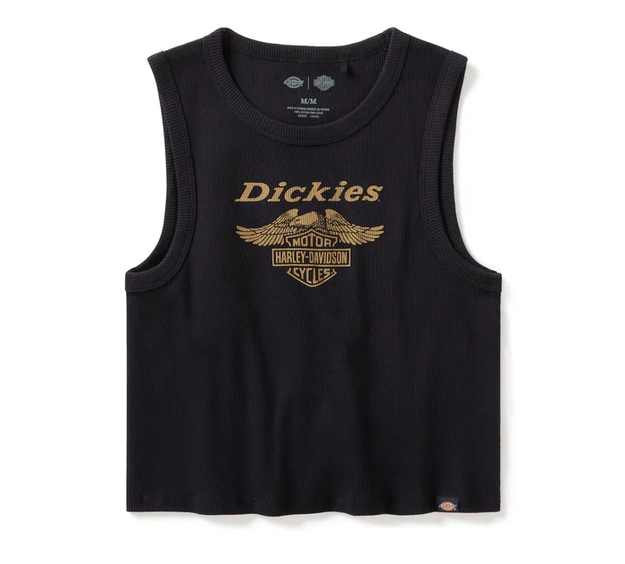 Women's Dickies x H-D Racerback Cropped Eagle Tank - Anthracite