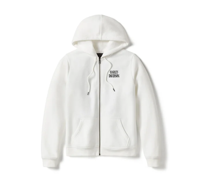 Women's Willie G Skull Full Zip Fleece Hoodie - Cloud Dancer