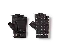 H-D® Studded Leather Fingerless Riding Gloves