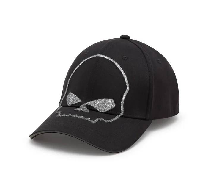 Willie G Skull Reflective Softail Stretch Fit Baseball Hat