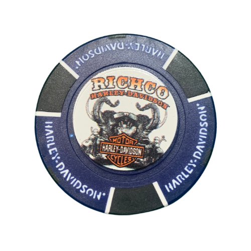 [LDW-02265-1] Poker Chip - Biker Blue