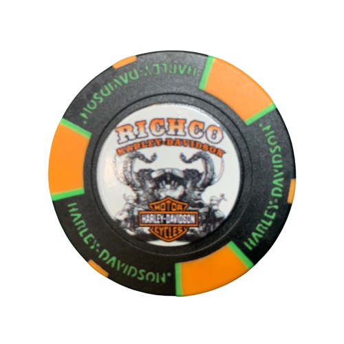 [LDW-02267-5] Poker Chip - Black/Orange/Green