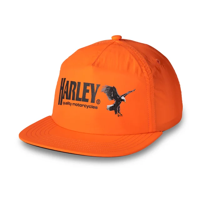 [97734-24VM] Rising Eagle Vintage Five Panel Adjustable Cap - Harley Orange