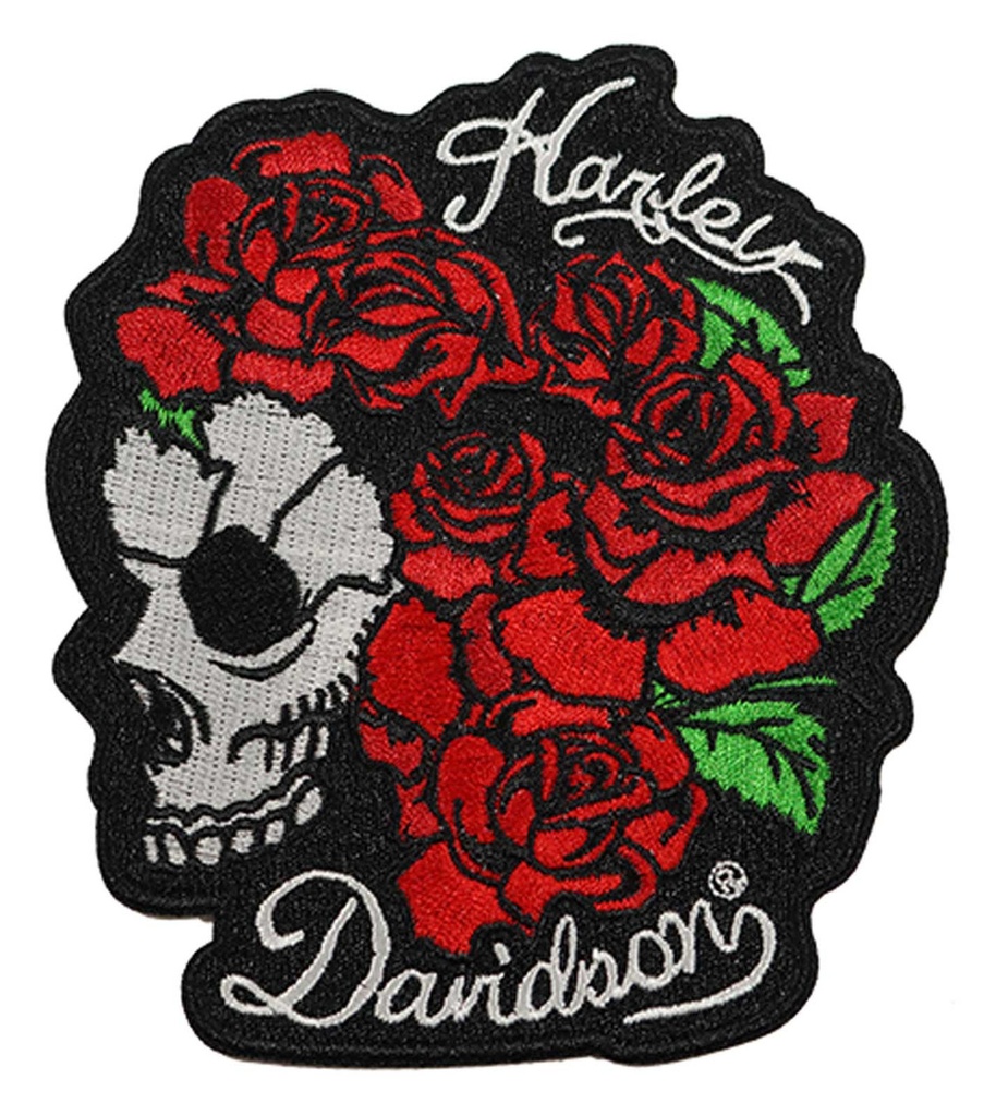 [LSA-02346-7] 5" ROSE SKULL PATCH