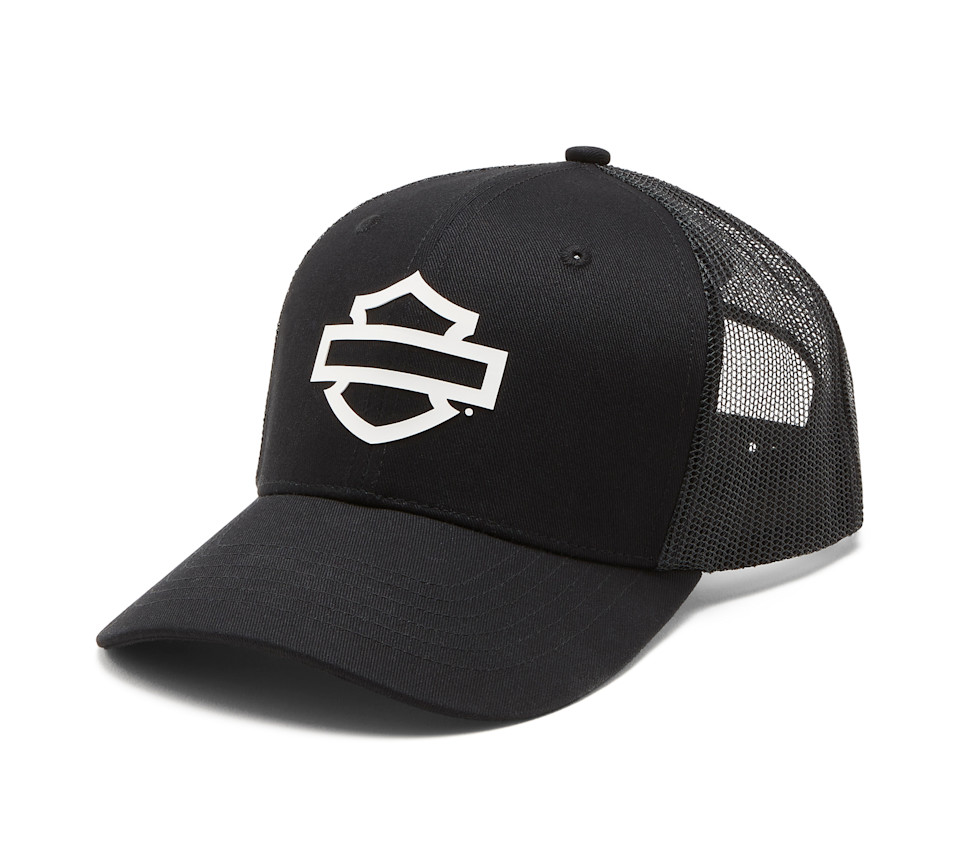 [97684-26RM] Logo Colorblock Adjustable Trucker Cap