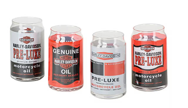 [LAC-02385-6] H-D Oil Can Glass Set