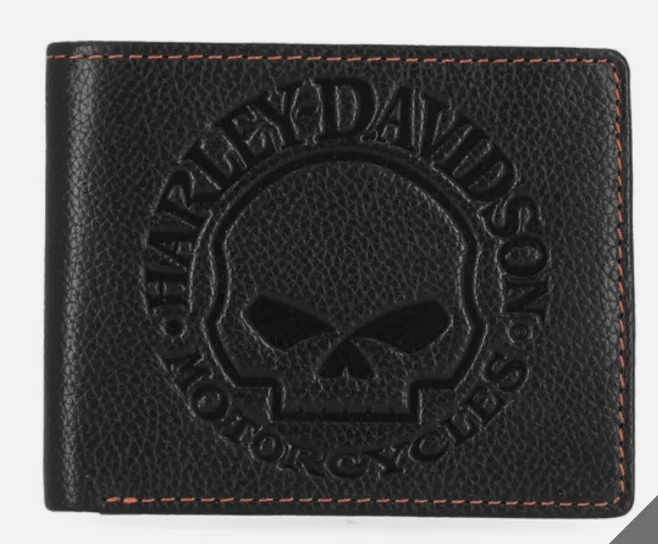 [LMW-224483] CLASSIC LEATHER SKULL PASSCASE BLACK