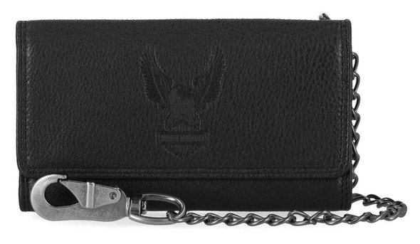 [LMW-224485] EAGLE TRIFOLD TRUCKER WITH CHAIN BLACK