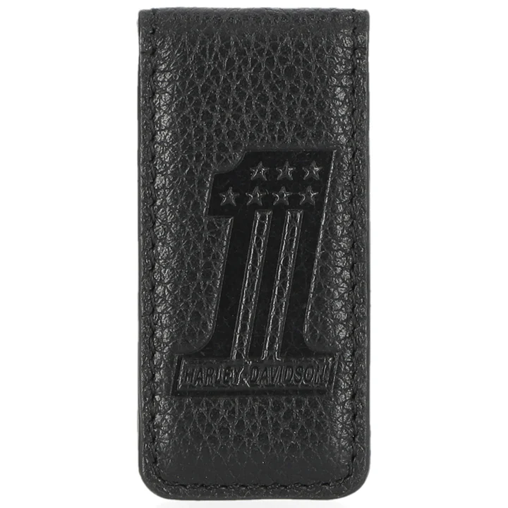 [LMW-224495] #1 LEATHER MONEY CLIP BLACK