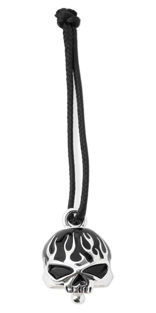 [LJG-224501] HD SKULL HEAD RIDE BELL WITH BLACK FLAMES