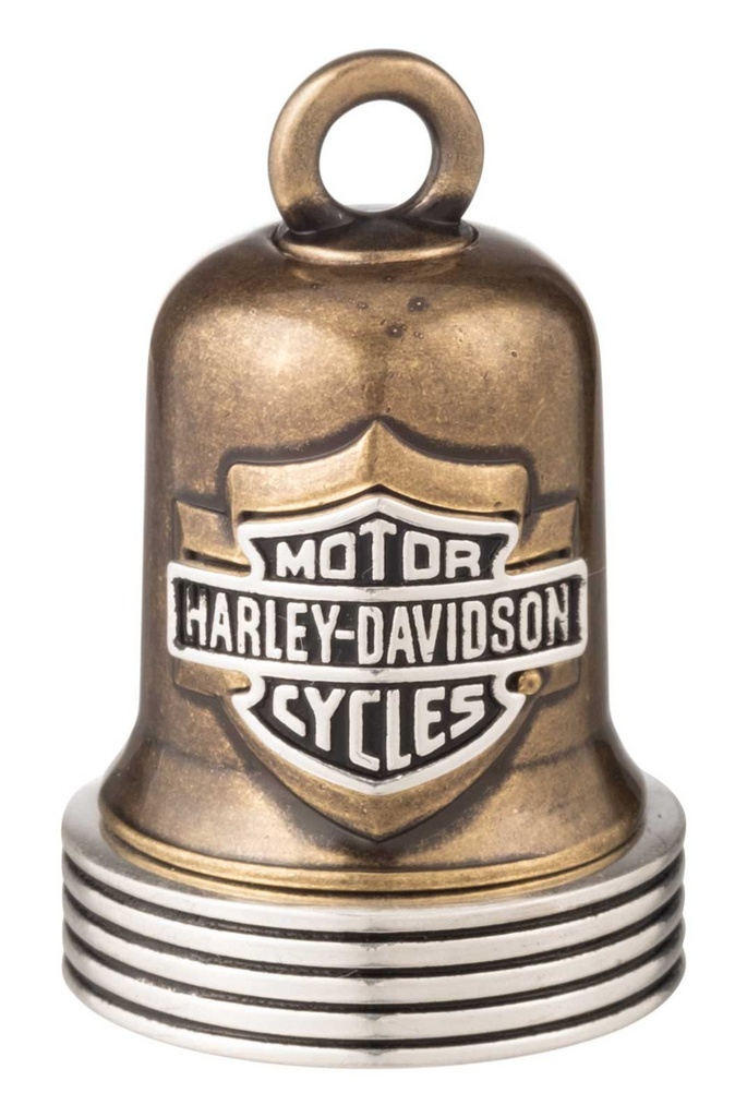 [LJG-224516] TWO-TONE BAR AND SHIELD LOGO WITH STRIPPED EDGE RIDE BELL.