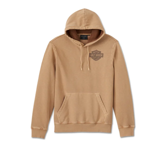 Eagle Soars Alone Slub Hoodie - Tannin
