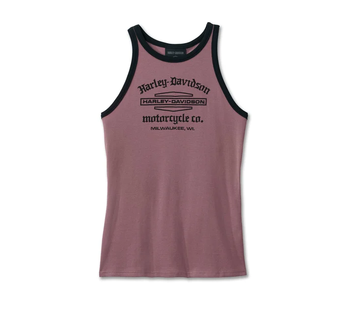 Women's Stacked Bar & Shield Racerback Tank - Wistful Mauve