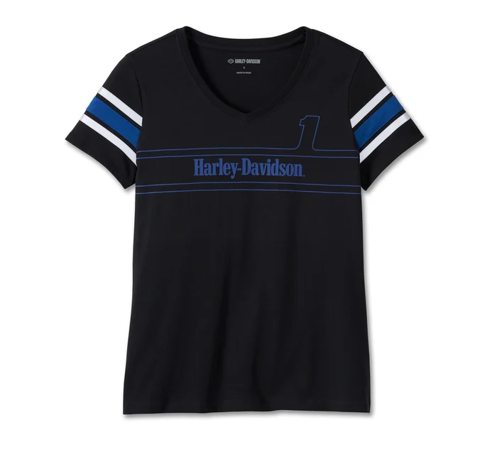 Women's #1 Racing Tee with Reflective Stripe - Black Beauty