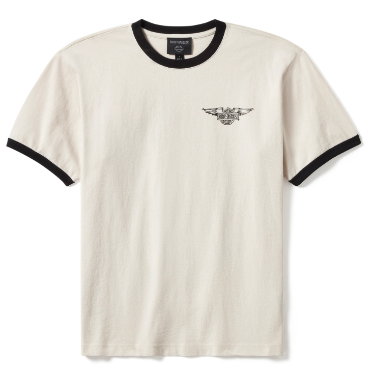 Willie G Sketchy Bar & Shield Ringer Tee - Parchment