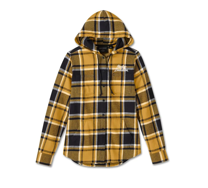 Women's Street Surplus Long Sleeve Flannel Shirt - YD plaid - Mineral Yellow