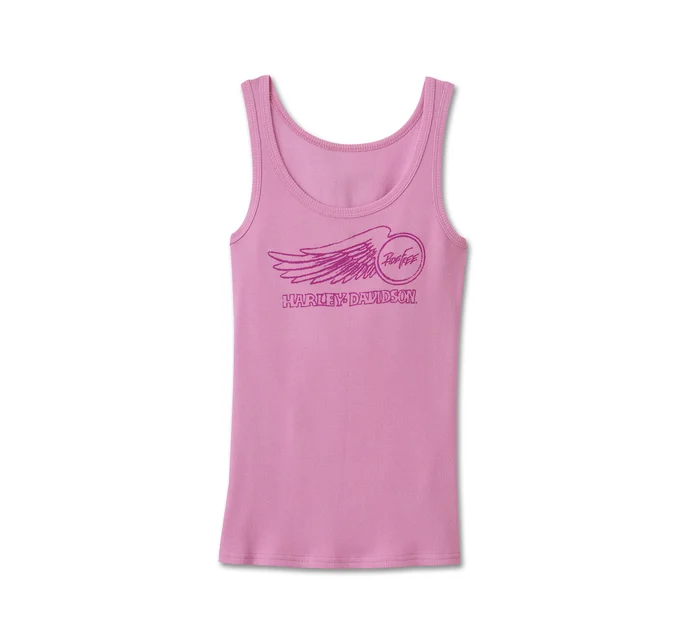 Women's Willie G Winged Wheel Stretch Rib Tank - Lavender